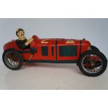 Large reproduction wooden racing car Length 75 cm