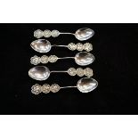Collection of 5 Chinese style silver spoons - poss