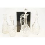 4x Cut crystal decanters, 1 Dartington & 1 Royal D