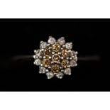 9ct Gold cluster ring set with white gem stones Si