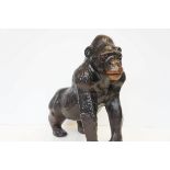 Large leather figure of a gorilla Height 43 cm