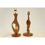 2x Wooden table lamps (No shades)