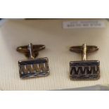 Pair of gold on silver vintage cufflinks- original