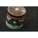 Early cloisonné lidded pot depicting five claw dra