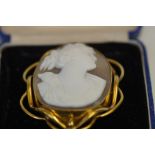 Large pinchbeck cameo brooch