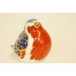 Royal crown derby robin with gold stopper (seconds