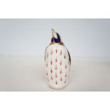 Royal crown derby penguin with gold stopper