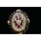 Victorian pinchbeck brooch - crack to glass