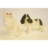 Royal Doulton cat together with a Melba dog