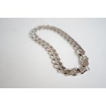 Silver flat link wrist chain