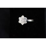 9ct white gold 7 diamond ring Size S