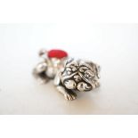 Large silver bulldog pin cushion