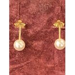 Pair of 9ct gold pearl earrings