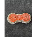 Oriental coral brooch
