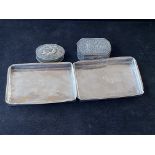 2x Whit metal trinket boxes together with 2 white