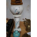 Large ceramic planter, teapot & others