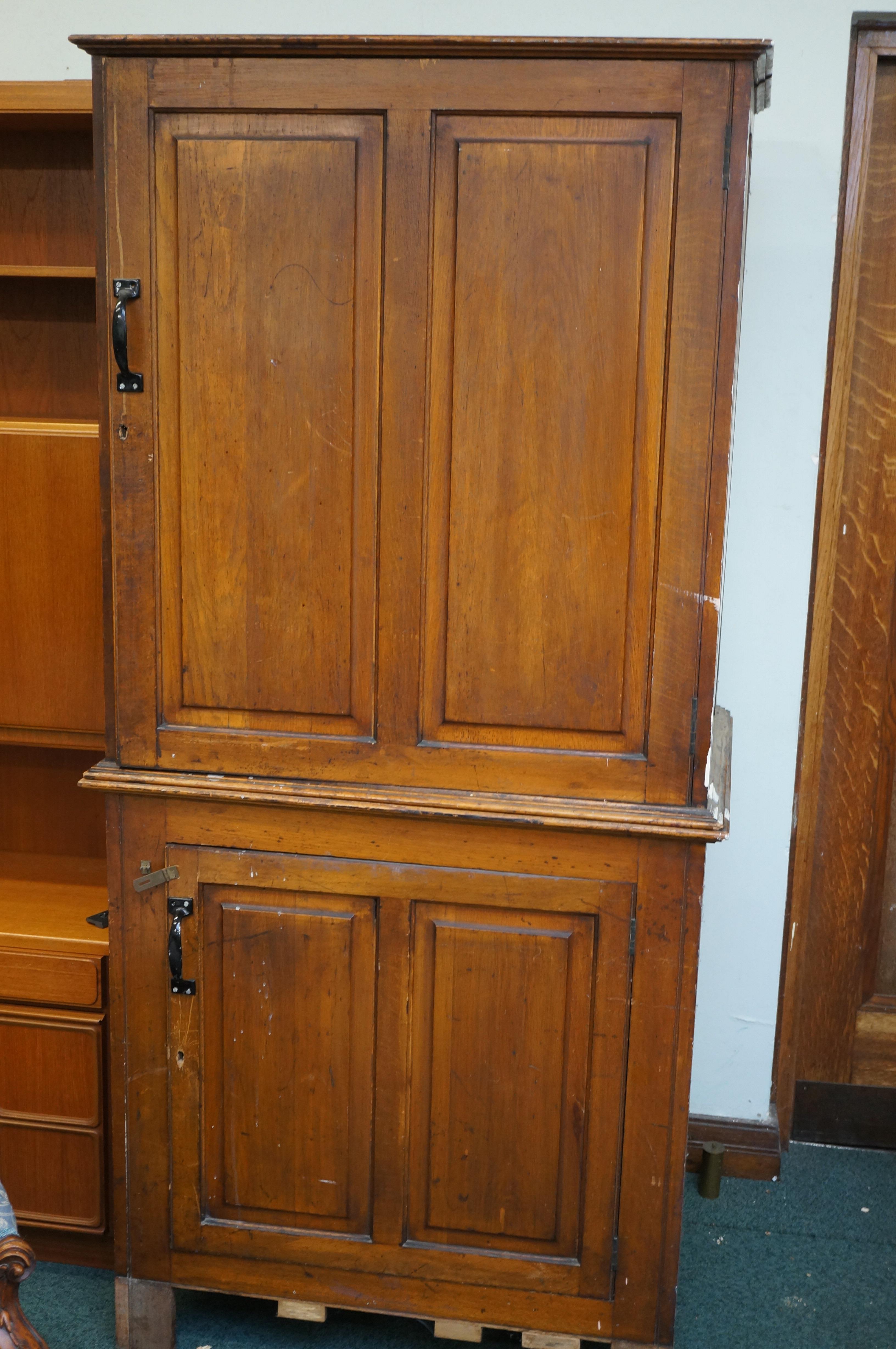 Large 2 piece linen press, possibly Georgian