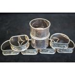 8 Silver napkin rings