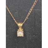 9ct Gold chain & diamond pendant
