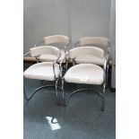 4x Retro upholstered & tubed chrome chairs