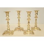 Set of four matching silver candle sticks - Elking