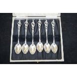 Austrian silver cased set of spoons