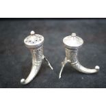 Austrian silver salt & pepper pots