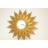 Retro Metamec sunburst clock Diameter 46 cm