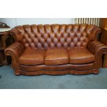 Very good quality buttoned back 3 seater leather s