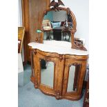 Victorian mirrored credenza with marble top