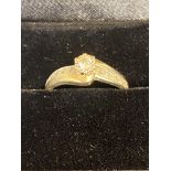 9ct Gold ring set with diamonds 0.25 Weight 2.8g S