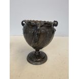 3 handled Britannia plate vase