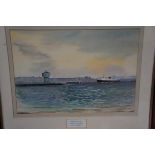 The Manx ferry passing waterloo, watercolour by W