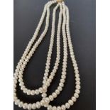 Pearl 3 strand necklace with 14ct gold clasp