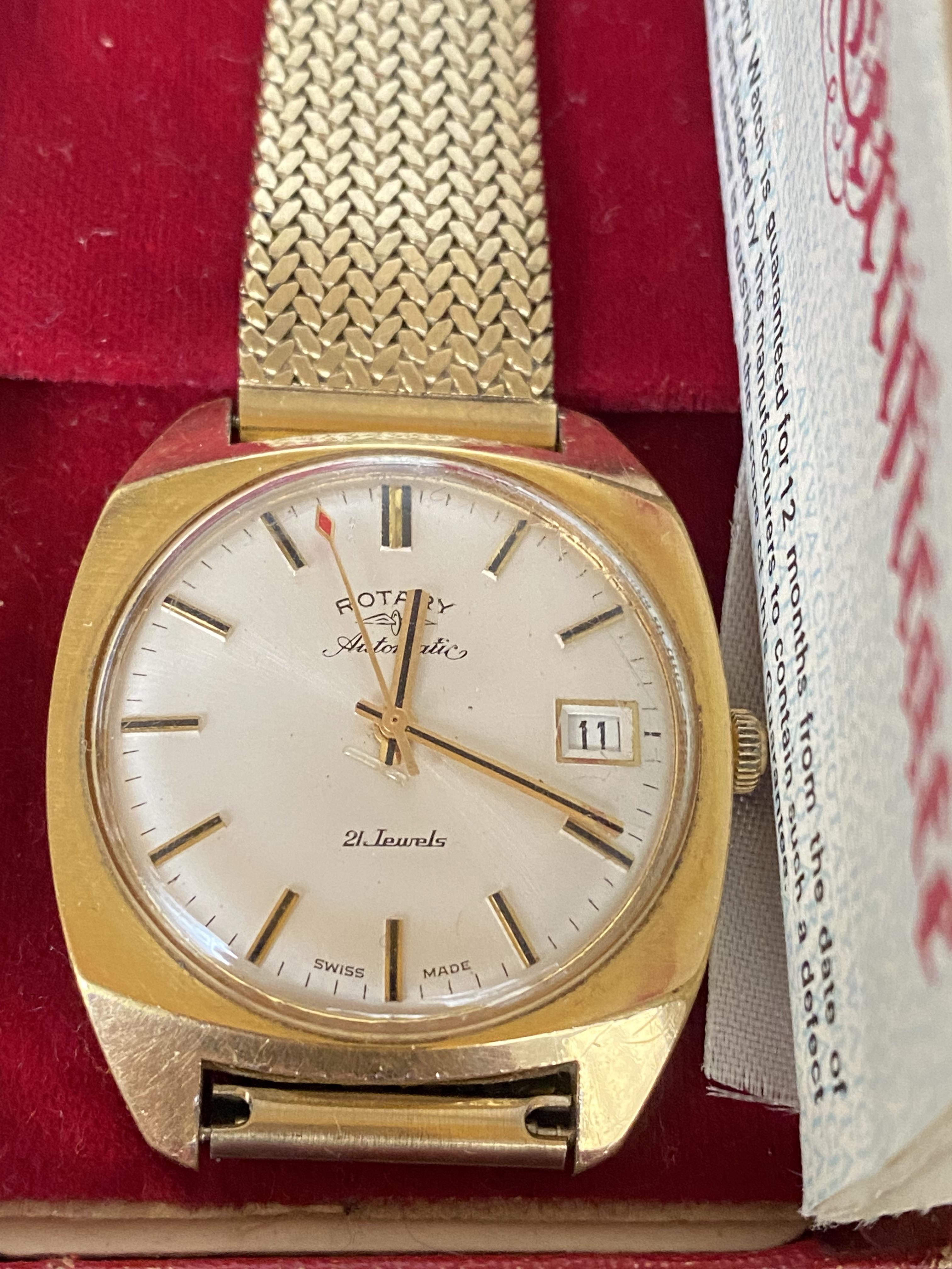 Gents Rotary automatic gold plated wristwatch