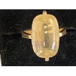 9ct Gold dress ring set with large citrine Size N