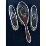 Silver & tortoise shell brush set