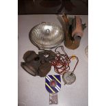 Vintage lamp, car badge & others