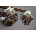 Pair of bevelled hall mirror