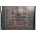 1821 Sampler by Isabella Oliver Age 12 years