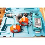 Makita cordless drill charger & 2 batteries 14.4V