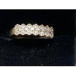 9ct Gold ring set with diamonds Size M