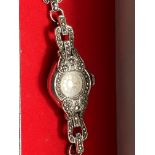 Ladies vintage silver wristwatch
