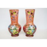 Pair of glass vases Height 23 cm