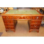 Twin pedestal desk with key