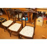 3x Edwardian bedroom chairs. 1 A/F