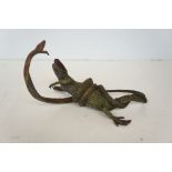 Bergman cold painted bronze lizard & snake