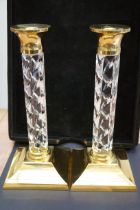 Pair of waterford crystal candle sticks Height 27