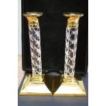 Pair of waterford crystal candle sticks Height 27