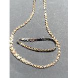 Silver & 9ct gold necklace & bracelet set